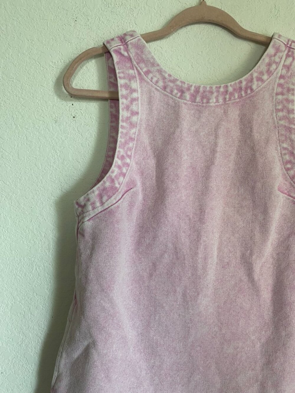 Olivaceous Luna Washed Open-back 100% Cotton Pink Acid Wash Mini Dress M - Picture 5 of 10